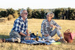 © pucko_ns - Mature couple in nature drinking wine, eating food and having fun at nature