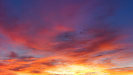 Wall Mural - colorful sky and clouds at sunset or sunrise suitable for background or sky substitution use. high r