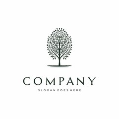 Wall Mural - tree service logo design retro vintage
