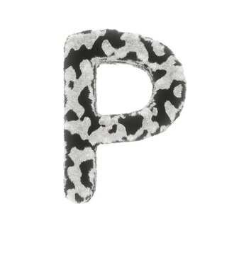 Cow Themed Font  Letter P