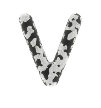 Cow Themed Font  Letter V