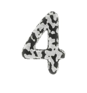 Cow Themed Font  Number 4