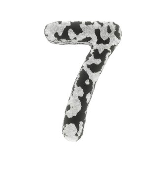 Cow Themed Font  Number 7