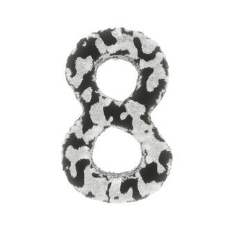 Cow Themed Font  Number 8