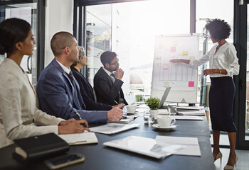 Poster - This was our best month. Shot of businesspeople in an office.