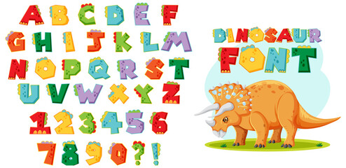 Wall Mural - Font design for english alphabets and numbers