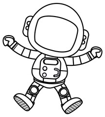 Wall Mural - Black and white doodle character