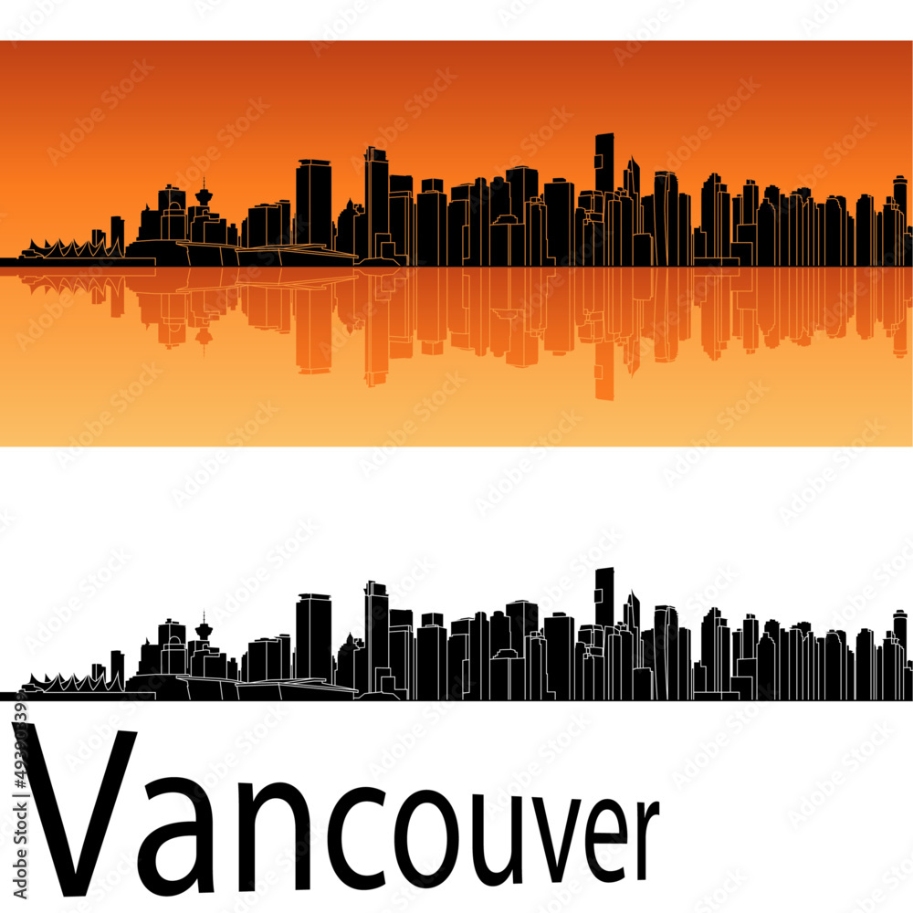 skyline in ai format of the city of vancouver Stock Vector | Adobe Stock