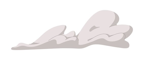 Aufkleber - Smoke and dust cloud. Gas and fume steam. Fast speed track. Exhausts trail, path silhouette after rapid ride, chase. Abstract air, wind blow. Flat vector illustration isolated on white background