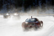 Classic vintage car on the frozen lake of Saint Moritz in a race