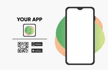 Poster - download the app sticker with phone and screenshot space