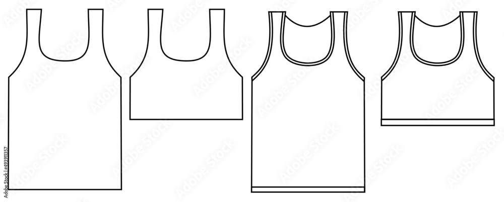 Basic tank top for men or women.Fashion technical sketches.Mockup ...