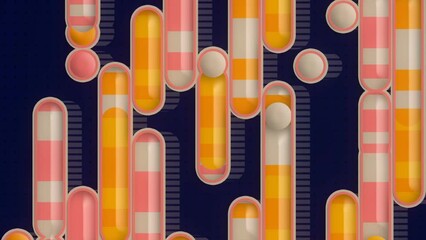 Poster - Contemporary 3d rendering geometric movement pattern loop animation HD