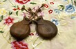 Spanish castanets, typical musical instrument of Spanish folklore, typical of the Aragonese jota on a background of a classic manila manton