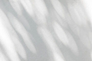 Abstract leaves shadow and light blurred background with light bokeh, natural leaves tree branch on white wall. Shadow overlay effect