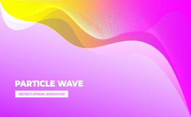 Poster - Very beautiful abstract background from a wave of white blue pink particles. Flyer banner template vector eps 10