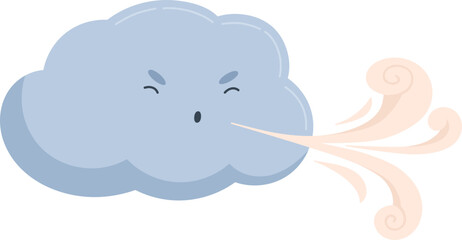 Wall Mural - cloud with funny angry face cartoon illustration
