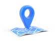 Blue Pointer Icon, Location symbol on Map. Gps, travel, navigation, place position concept. 3d rendering