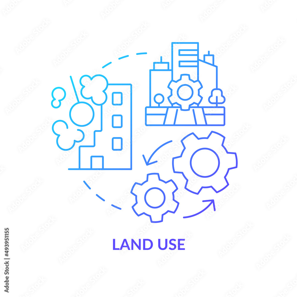 Vector de Stock Land use blue gradient concept icon. Land management ...