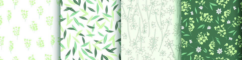 Sticker - Seamless Eucalyptus Pattern. Tropical Leaves Print. Summer Textile Design. Floral Pattern. Hand Drawn Fern Branches. Elegant Botanical Texture. Fashion Botanic Border. Nature Floral Pattern.