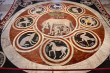 Marble Floor Of The Cathedral Of Siena, Tuscany, Italy