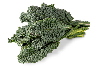 Wall Mural - Bunch of Italian black kale or Tuscan kale or lacinato or dinosaur kale isolated on white; clipping path