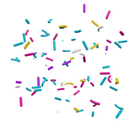 Sticker - Illustration of the colorful sweet candy sprinkles on the white background