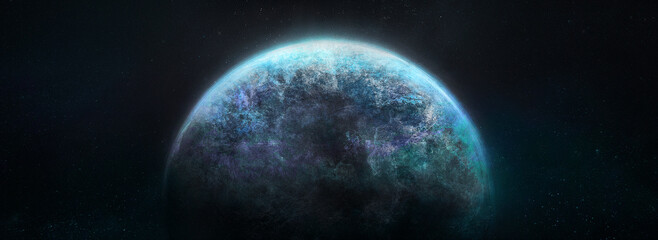 Wall Mural - blue planet in space.