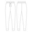 Template ribbed drawstring jogger pants vector illustration flat design outline clothing