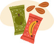© Good Studio - Vegan Fruit Energy Bars and Nuts Cartoon Illustration