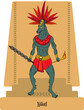 vector illustration of gods of aztec mythology,  xolotl