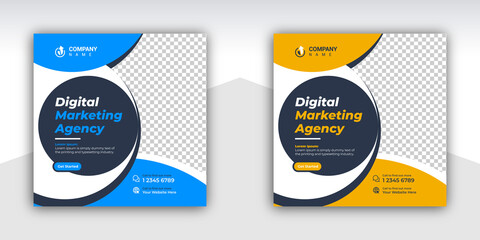 Wall Mural - social media post business template design premium vector