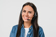 © InsideCreativeHouse - Smiling young caucasian hotline helpline worker, IT customer support manager in headset looking at camera assisting customer client isolated in white background