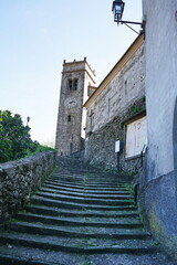 Wall Mural - Bell tower of the church of San Jacopo a Gallicano in Garfagnana, Tuscany, Italy