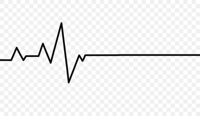 Poster - Vector design of a black heartbeat line on a white background