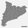 Blank map Catalonia of Spain. High quality map Comarcas of Catalonia on transparent background for your web site design, logo, app, UI.  Spain.  EPS10.