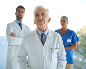 Aufkleber - Committed to providing the best healthcare possible. Portrait of a group of medical practitioners standing together in a hospital.
