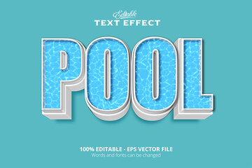 Wall Mural - Editable text effect, Blue background, Pool text effect