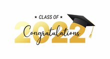 Class Of 2022. Congratulations Graduates Graduation Concept Vector Illustration