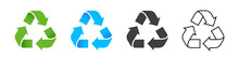 Set Of Recycling Icons. Recycle Logo Symbol. Vector Illustration