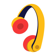Poster - Wireless headphones semi flat color vector object. Full sized item on white. Sound quality. Device for listening to music simple cartoon style illustration for web graphic design and animation