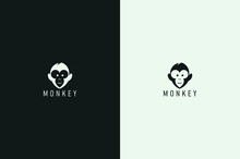 Minimal Monkey Head Logo, Modern Monkey Logo Design.