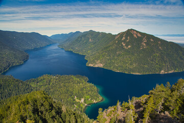 Wall Mural - Overhead view of Crescent Lake in Olympic National Park, Washington