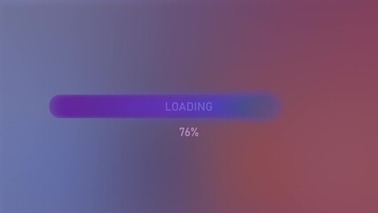 Poster - Red violet background. Motion.The bright line along which the download runs in abstraction in percentages where the final figure is one hundred.