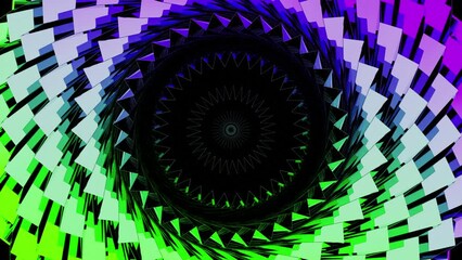 Poster - Bright background.Design. A bright abstraction of a corridor inside which it oscillates in circles with very fast movements and narrows back into a black hole.