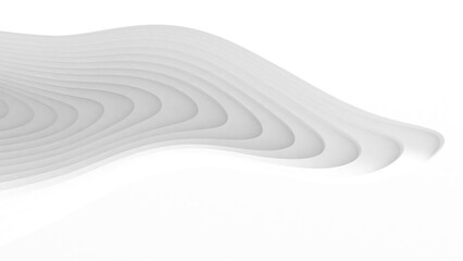 Canvas Print - Abstract white paper layers curve pattern. 3d render