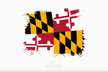 Sticker - Grunge flag of Maryland, vector abstract grunge brushed flag of Maryland.