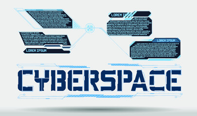 Poster - Futuristic Vector HUD Interface Screen Design. Digital callouts titles. HUD UI GUI futuristic user interface screen elements set. High tech screen for video game. Sci-fi concept design