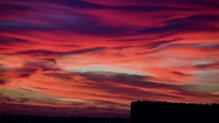 Wall Mural - Dramatic red sunset in Lagos, Portugal