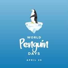 World Penguin Day Design Background For Greeting Moment